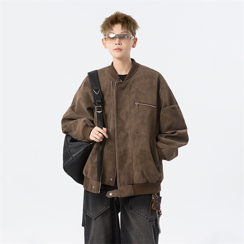 现货三防春秋款男士皮夹克外套皮衣咖啡色JK309P80,男装夹克,星座1904A-1