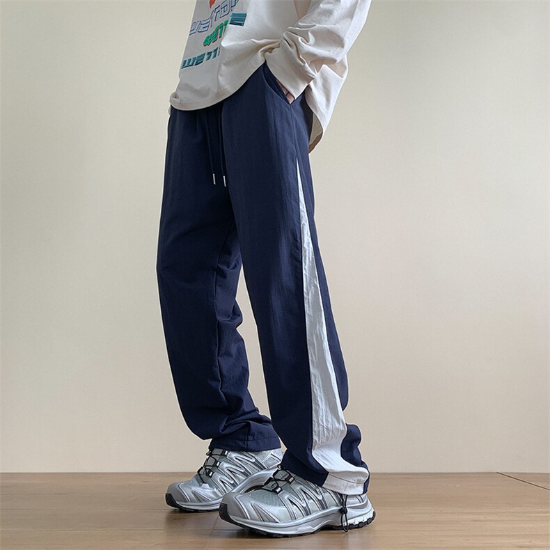 港风秋冬侧边拼接拖地工装裤宽松休闲伞兵裤男K23327-P40控58,男装工装外套,星座717