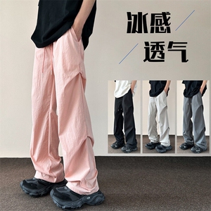 XZ616 夏季新款伞兵裤褶皱设计感冰丝速干休闲裤 TY2472特P30控58图片