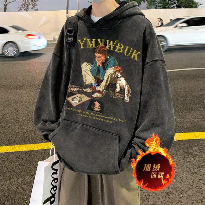 直播品质500克重磅美式做旧水洗卫衣SL1537-常规特P55加绒特P65,男装卫衣,电商A486