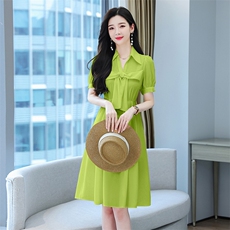 法式衬衫连衣裙女夏2024新款气质收腰高级感衬衣裙设计感小众高端，女装连衣裙，火爆靓佳人