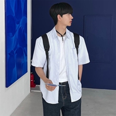 816B-CS003-P45ins中性风休闲韩版短袖衬衫外套韩男，男装衬衫，星座816B