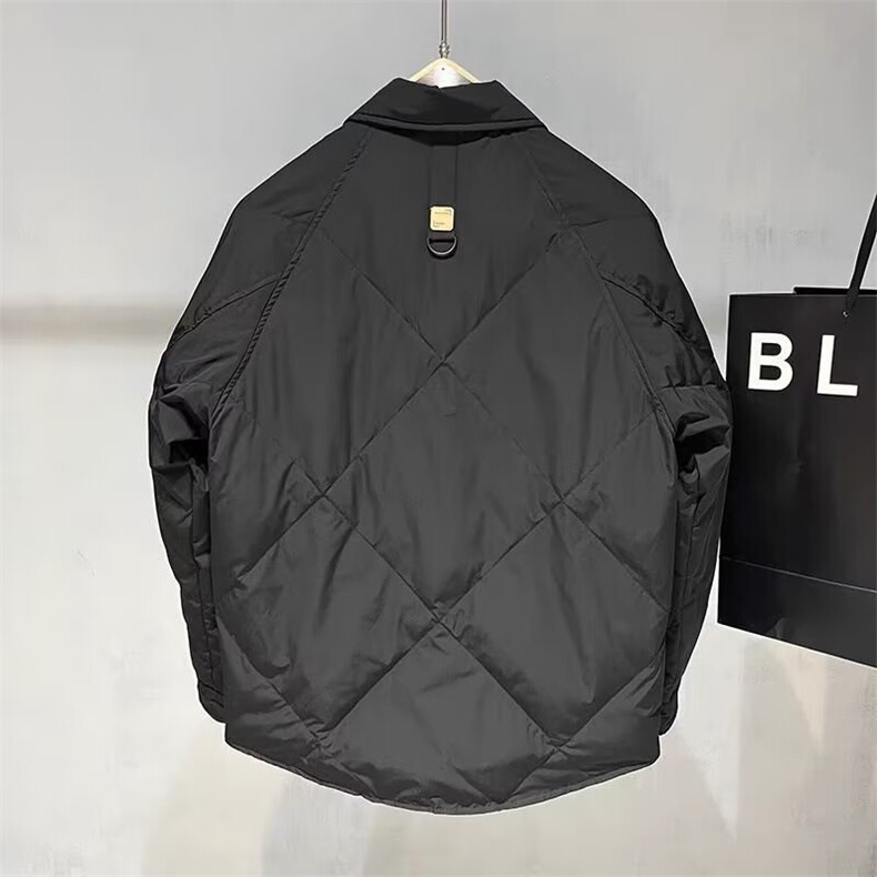 薄棉服男冬新款高端帅气菱形格翻领夹克保暖休闲外套男TT614P86,男装T恤,星座1013-5