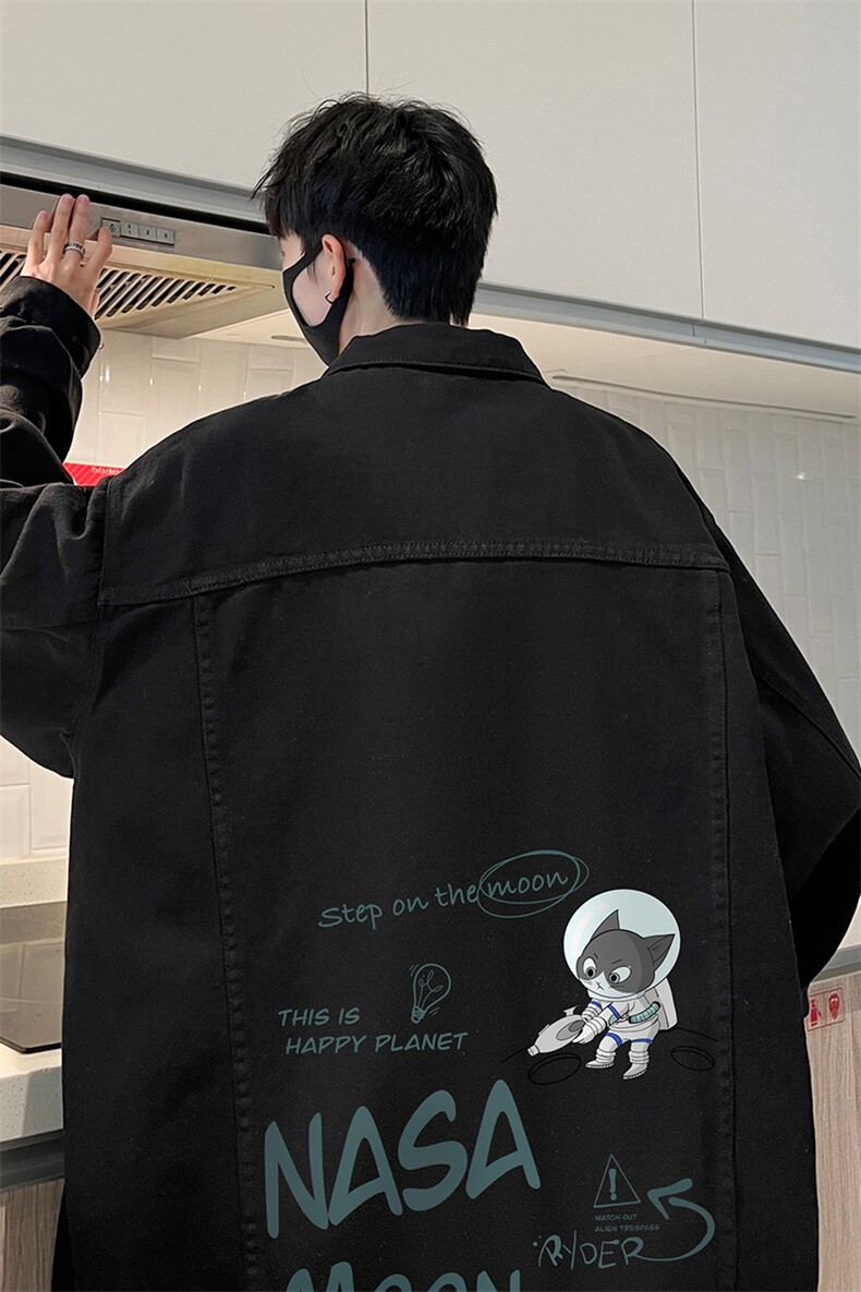 牛仔夹克男大码牛仔外套男茄克NJ77187-P60加绒款-P75,男装夹克,电商A040