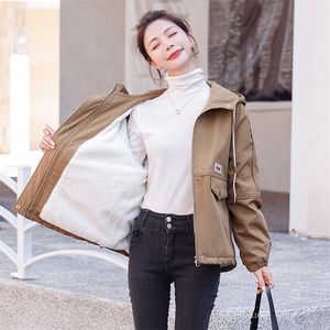 加绒保暖派克棉服女2023冬季新款小个子百搭宽松休闲连帽棉衣外套图片