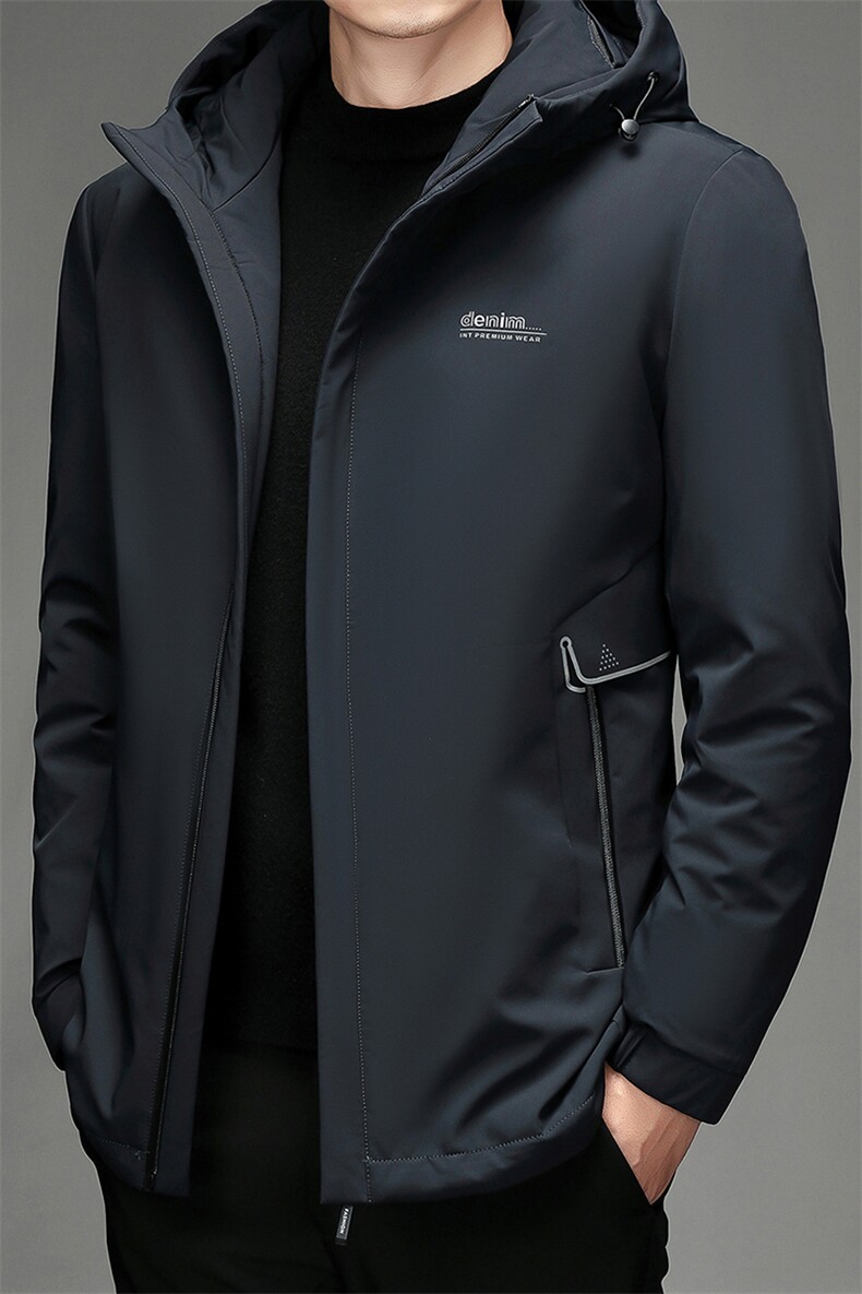 S78150冬季男士连帽白鸭绒羽绒服保暖外套修身潮流帅气P310图片