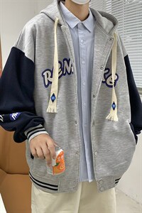 22秋 新款宽松男女百搭休闲oversize连帽开衫卫衣 B266-Y610-P65图片