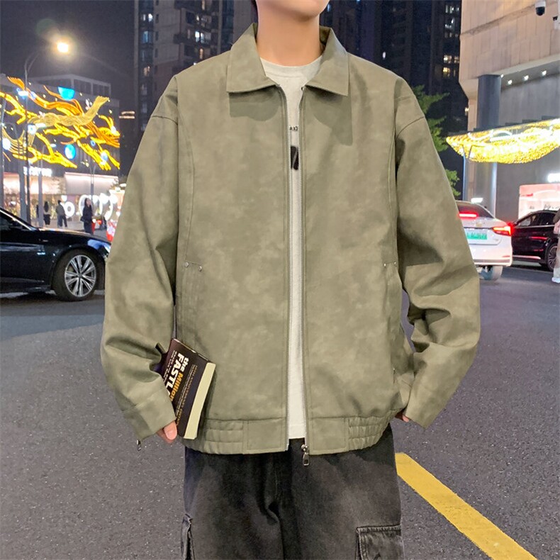 美式复古翻领皮衣外套男美拉德高级感麂皮绒情侣夹克A02518-P85,男装夹克,星座308B-2
