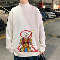 M18203-P45加绒款-P65半高领毛衣男士大码针织衫男毛线衣男，男装针织衫/毛衣，电商A040