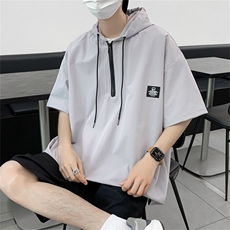 2025夏装连帽短袖宽松衬衫男户外防晒衬衣C302P40，男装防晒衣，电商C323
