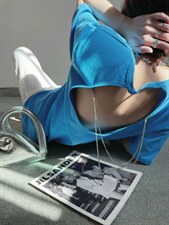 后背链条T恤，女装T恤，YSQ Boomboom