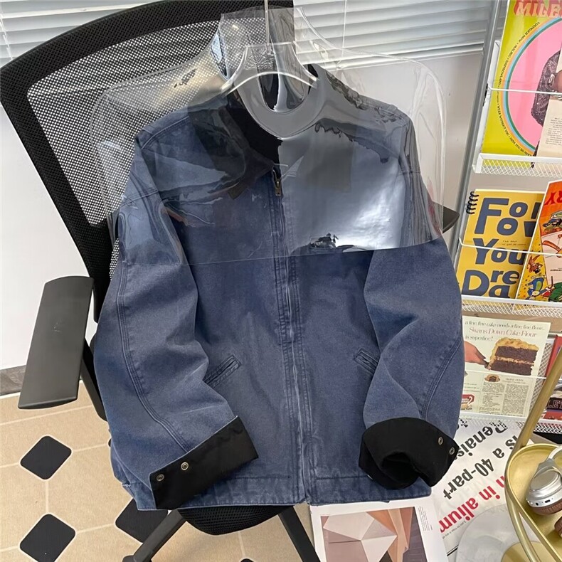 得物品质秋男夹克灯芯绒领拼色拉链口袋外套JK9025P75,男装夹克,星座1013-1