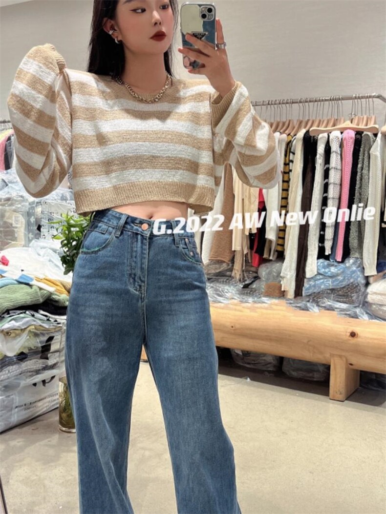 条纹针织上衣均码现货，其它，G