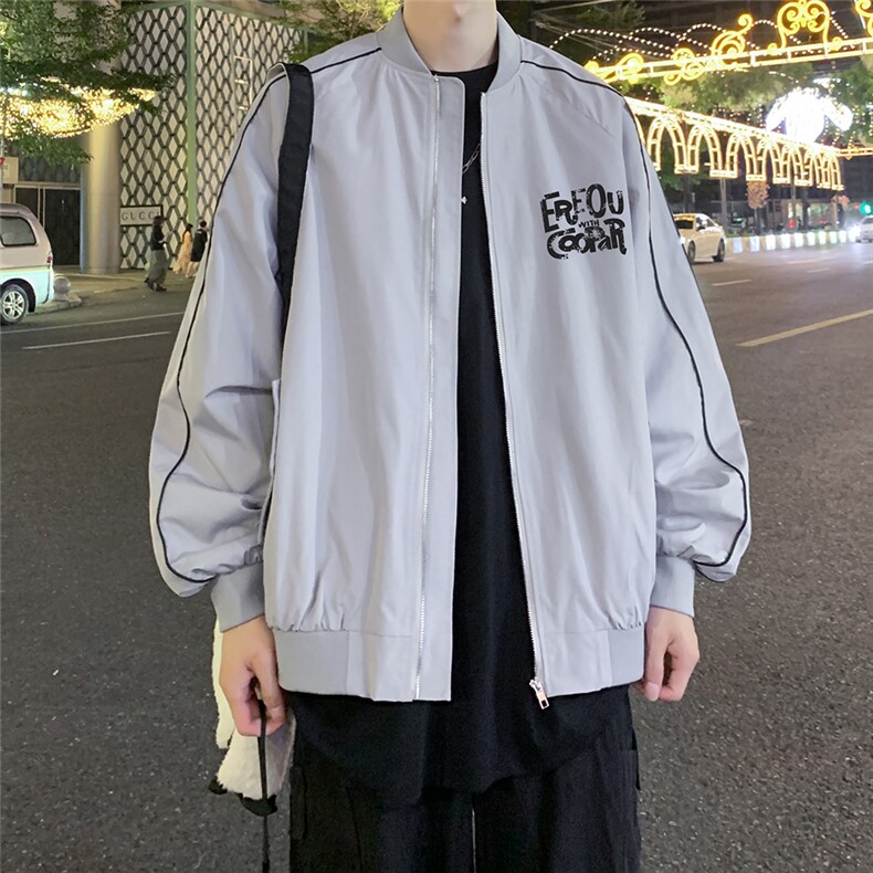 特批夜景街头风棒球服外套宽松字母印花夹克A247-TPF6053特批65,男装夹克,电商A247