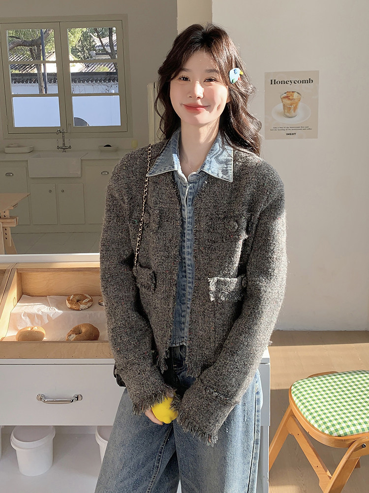【现货】2026春装小香风拼接牛仔外套1812-P175K258,女装短外套,2C332