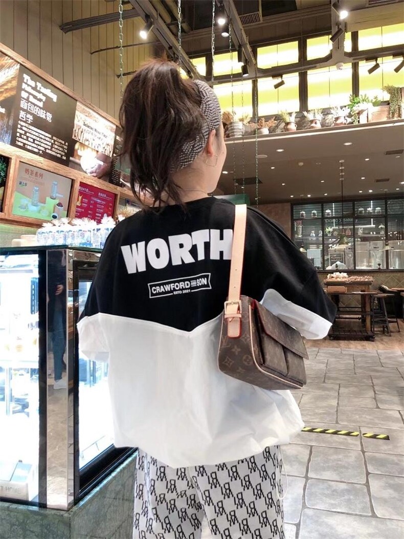 韩版拼接款百搭，女装，一杭