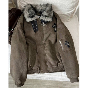 美式座山雕毛领加厚棉服夹克男女冬季cleanfit工装外套 MY112图片