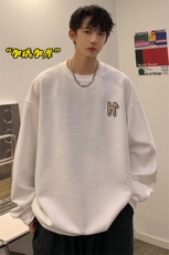 改加绒冬新休闲圆领卫衣男加绒加厚大码上衣W317J加绒-P50，男装卫衣，电商A001-1