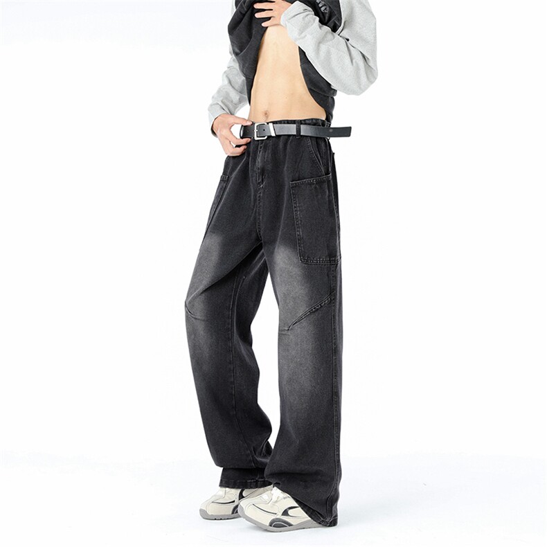 高街牛仔裤男士夏季新款美式潮复古宽松时尚潮流显瘦长裤NZ8877,男装牛仔裤,星座516A