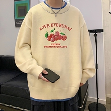 控78假两件毛衣男大码加绒针织衫男毛线衣M80325-P55加绒P70，男装针织衫/毛衣，电商A040