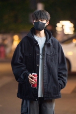 春季男士港风大码假两件连帽牛仔夹克外套JK739-P75控价118，男装夹克，星座912-1（原星座914-5）