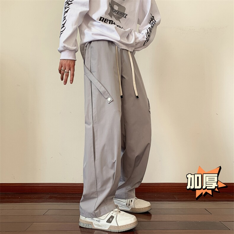 秋季新款美式ins机能高街裤子男冲锋裤直筒工装裤3613加厚-P53,男装工装外套,电商C305A