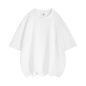 8XL-M 特大码短T恤泡泡袖肌理感冰丝短袖衬衫上衣五分袖DX322P25图片