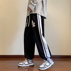 港风休闲裤男宽松直筒拖地裤束脚裤卫裤KP611P50，男装休闲裤，星座1204-3