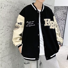 2024秋季新款刺绣夹克外套男百搭宽松上衣高街痞帅棒球服T181/P44，男装夹克，星座506