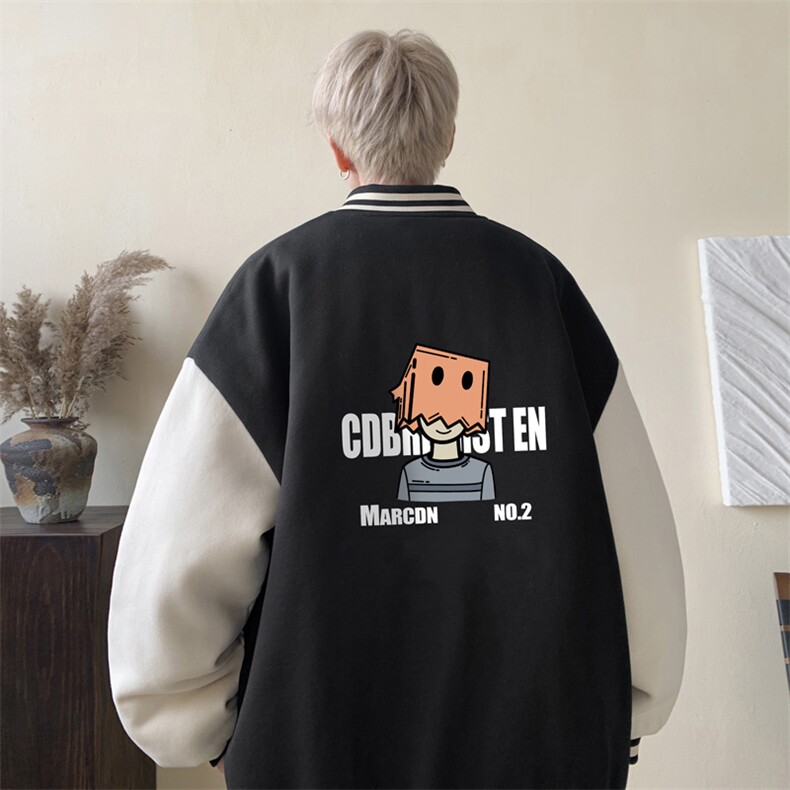 WASSUP HAPPY美式复古圆领重磅卫衣男春秋季潮牌宽松休闲上衣外套图片