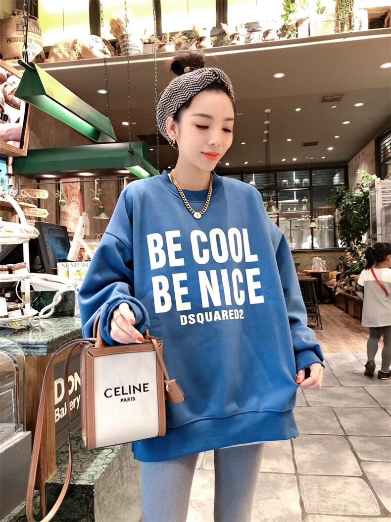 欧版字母加绒卫衣，女装卫衣/绒衫，一杭