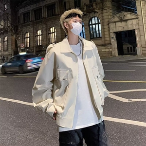 美式多口袋工装短款夹克男潮牌设计感休闲百搭痞帅外套潮图片