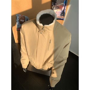 座山雕 巴恩风冬季加绒仿兔毛立领棉衣 9171-P100图片