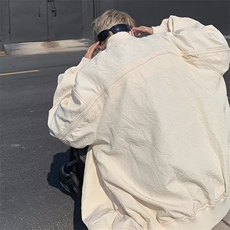 春秋季美式飞行员夹克男士潮牌宽松褶皱棒球服情侣外套W7961-P70，男装夹克，星座512-4