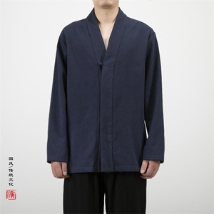 2025秋冬新款风男装改良汉服新中式棉麻汉服衬衫C012P85图片