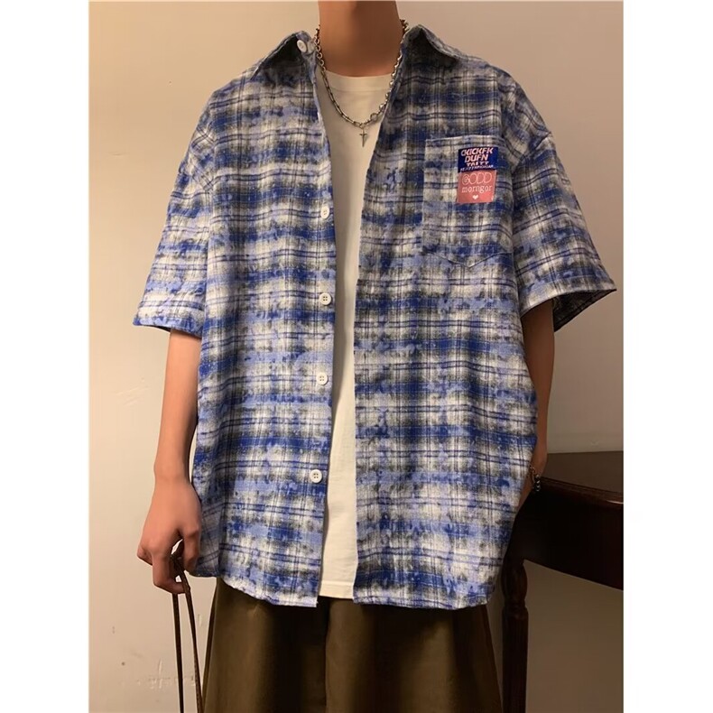 夏季短袖格子衫衬衫C791 p38图片