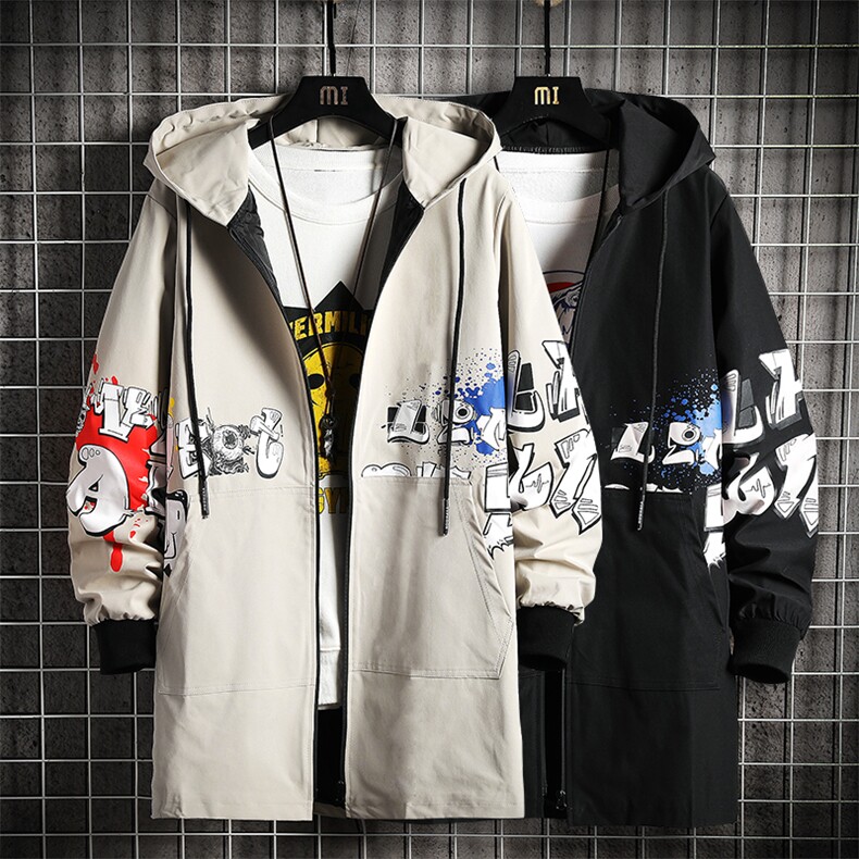 7XL-M加大码风衣男2023秋冬新款特大号连帽中长款风衣外套控98元,男装风衣,钱塘717(原712)