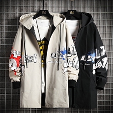 7XL-M加大码风衣男2023秋冬新款特大号连帽中长款风衣外套控98元，男装风衣，钱塘717(原712)