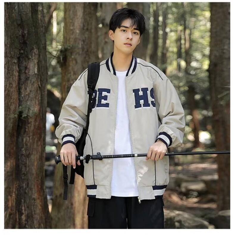 美式字母刺绣棒球服男女春秋潮牌ins情侣休闲夹克外套J632-P58,男装夹克,星座1109-3