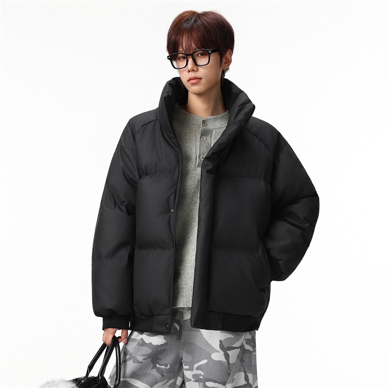 新款冬季羽绒立领PU皮棉服棉袄韩版宽松外套A436-2522-P80图片