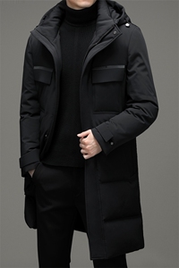 中年男士防寒长款外套冬装可拆卸帽羽绒服爸爸装MYYL8873-P410图片