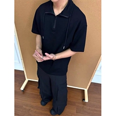 潮牌韩系运动风立领半拉链短袖T恤男女夏季百搭休闲半袖TT41，男装T恤，星座1116A（原606A-3）