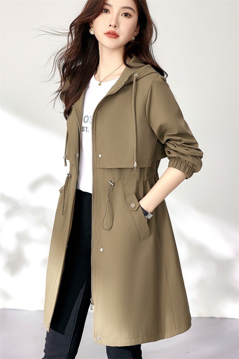风衣女中长款2024年春装新款韩版流行休闲女士显瘦春秋大衣外套女,女装风衣,慕咨