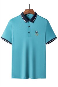 POLO衫男上衣半袖男装衣服男士体恤衫T恤潮牌休闲翻领爸爸短袖男图片