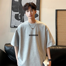抖音得物二开现货220克夏装重磅美式高街宽松短袖t恤MT161，男装T恤，电商A486-1