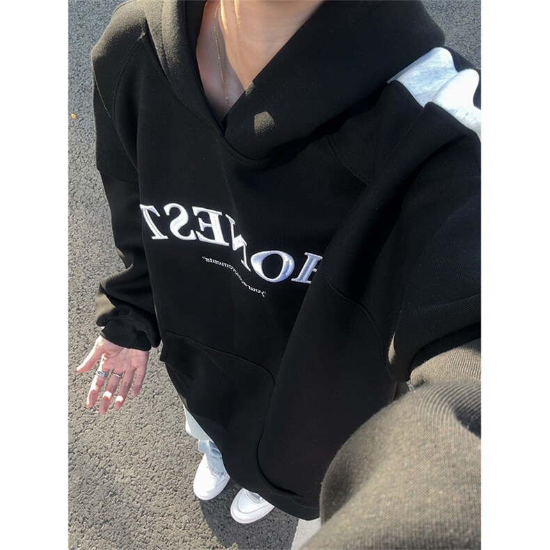 秋季新款连帽卫衣男宽松休闲拼色刺绣外套中性衣服W121-P65控98,女装短外套,星座209-2