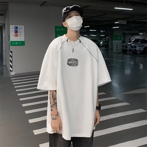 夏季新款潮短袖男时尚潮牌百搭气质纯色文艺圆领T恤MT35P33图片