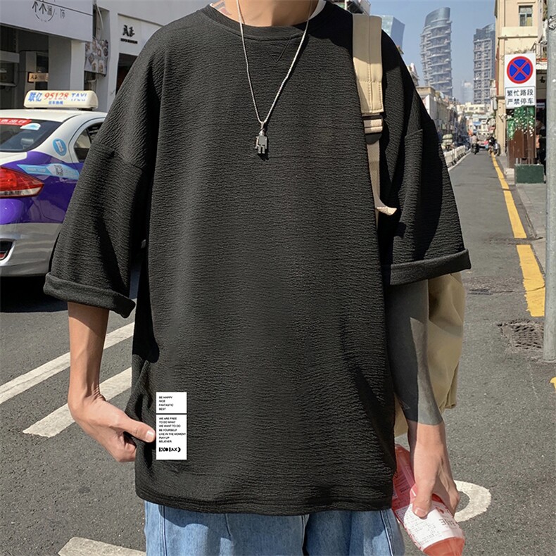 Q11045-P30春夏季七分袖t恤男大码五分袖男短袖中袖,男装T恤,电商A040