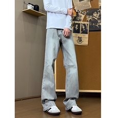 B221美式ins高街百搭修身微喇弹力牛仔裤LK24377-特P38控68，男装牛仔裤，电商B221