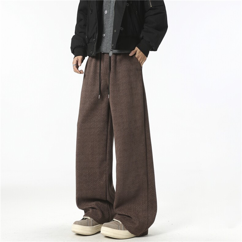 人字纹裤子男春装直筒休闲裤男女运动裤阔腿长裤K10241-P38，女装休闲裤，电商A099
